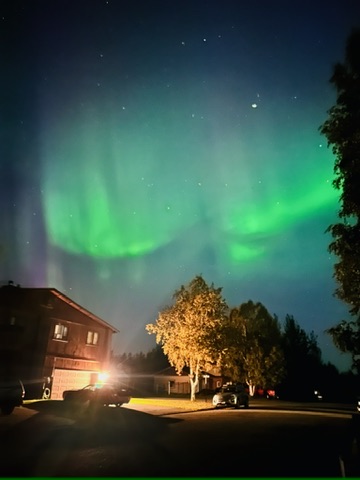 Aurora over the house